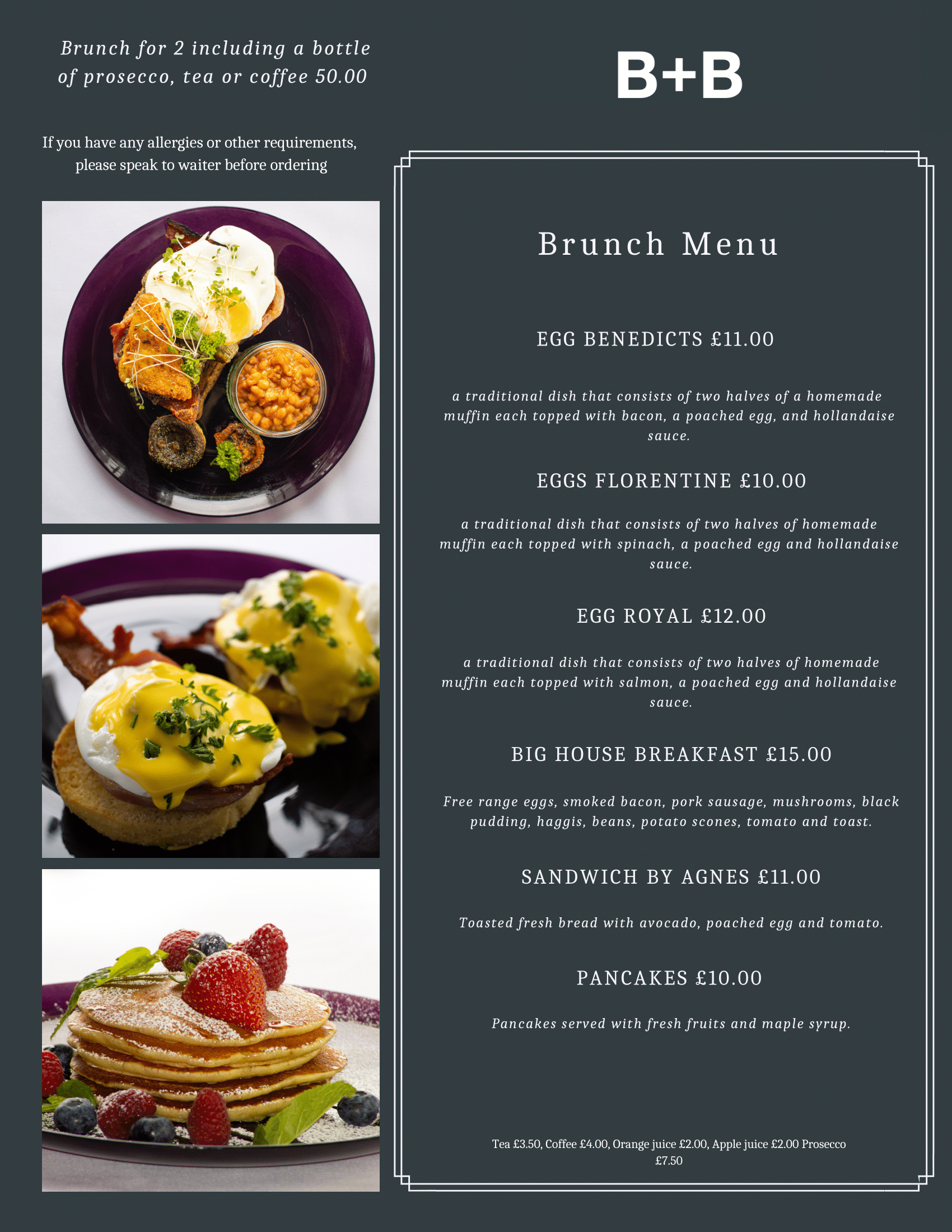 Traditional Brunch Menu